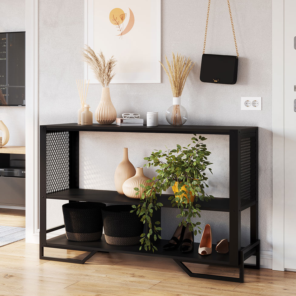 Aparador Industrial Telado Preto 1,34m - Imagem 3