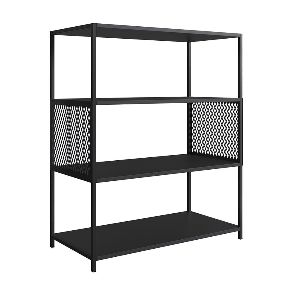 Estante Studio Média Industrial 3 Portas Preta