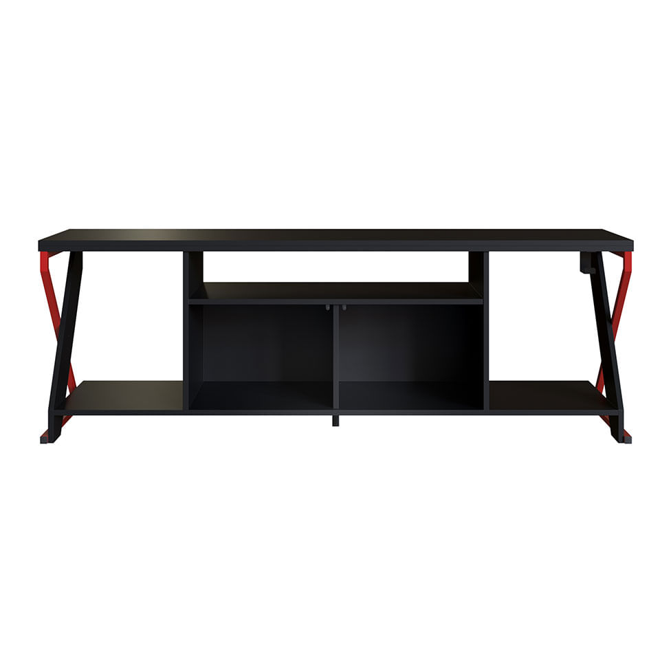 Rack Gamer Industrial com 2 Portas Preto e Vermelho - Imagem 2