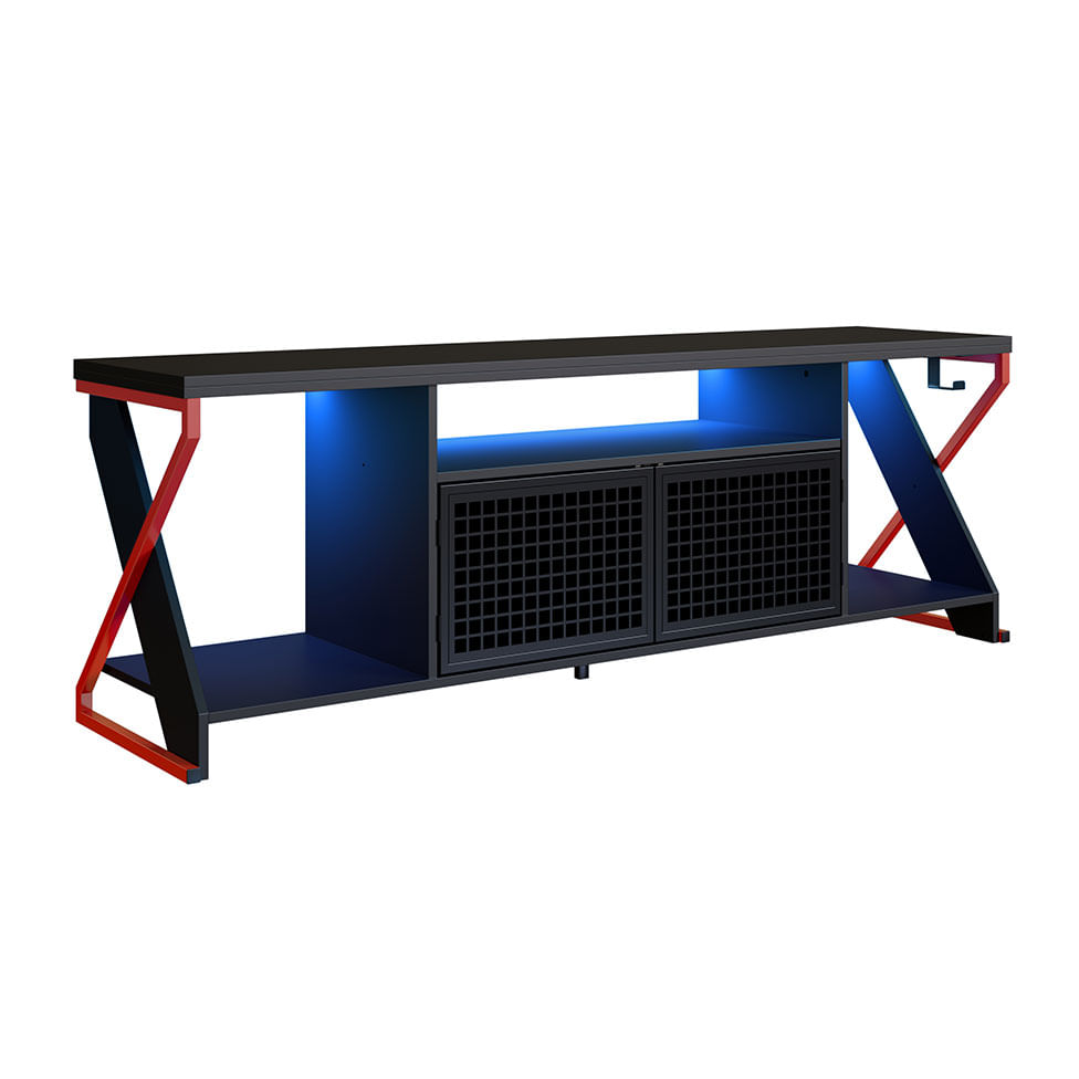 Rack Gamer Industrial com 2 Portas Preto e Vermelho - Imagem 5
