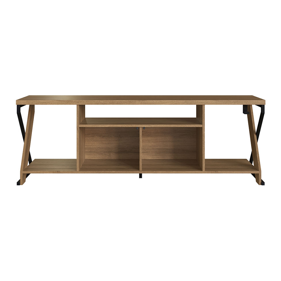 Rack Gamer Industrial com 2 Portas Preto e Mel - Imagem 2