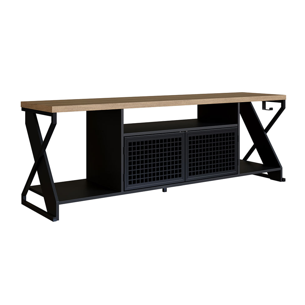 Rack Gamer Industrial com 2 Portas Preto