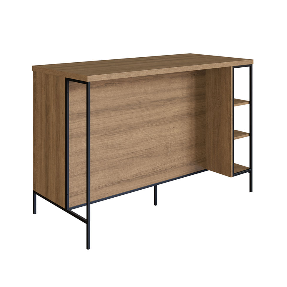 Bancada Mesa Gourmet Industrial Preto e Mel 2 Portas - Imagem 2