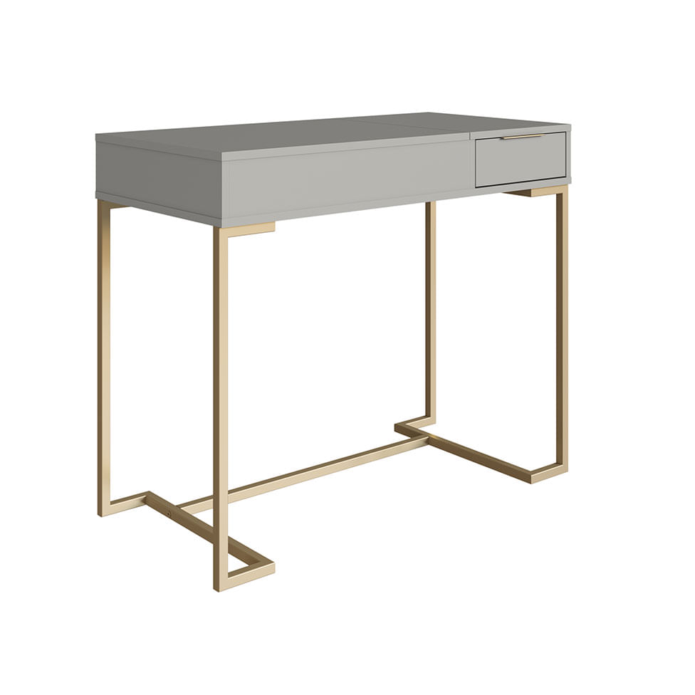 Penteadeira Escrivaninha Industrial Champagne com Espelho - Imagem 2