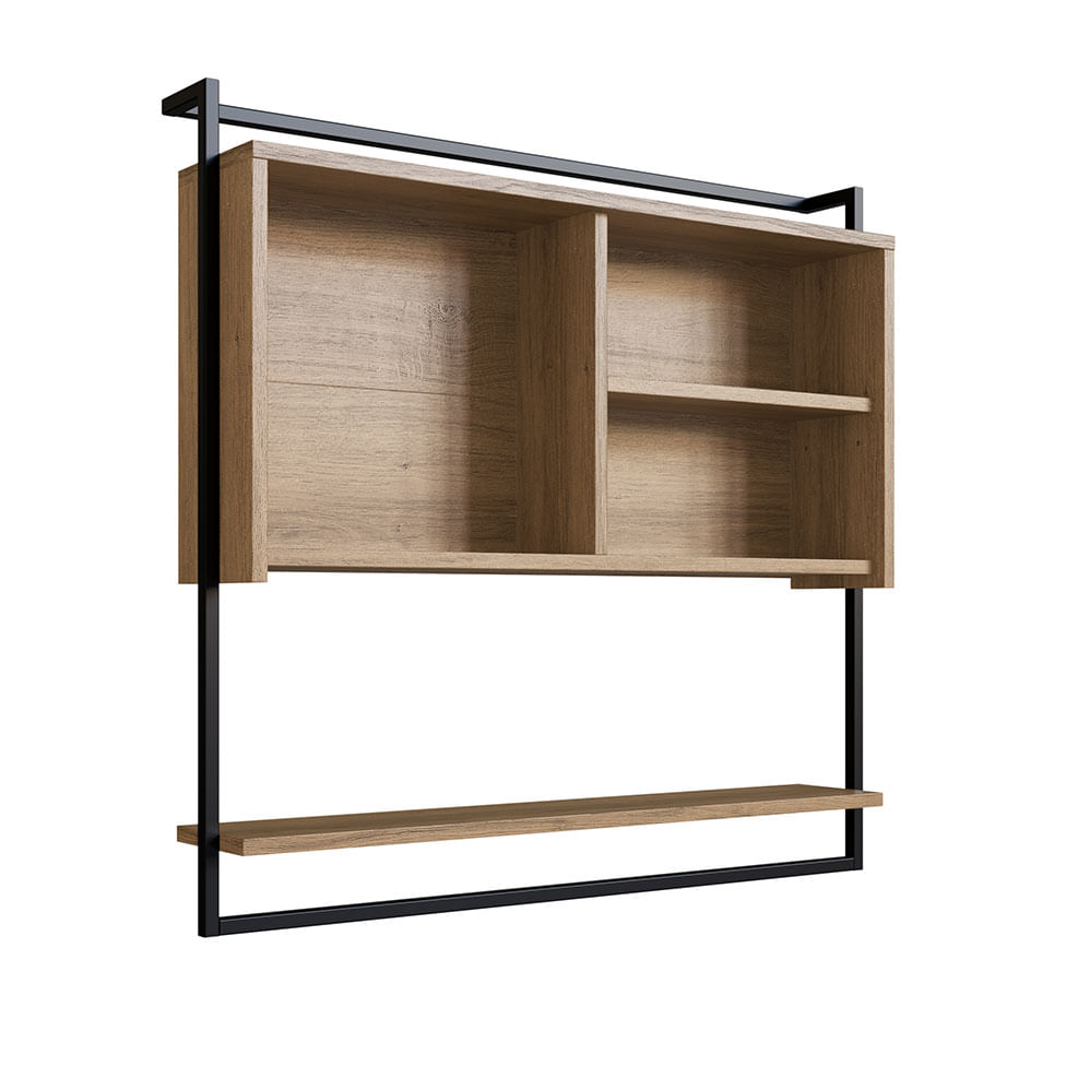 Armário Espelheira Industrial para Banheiro Preto e Mel - Imagem 2