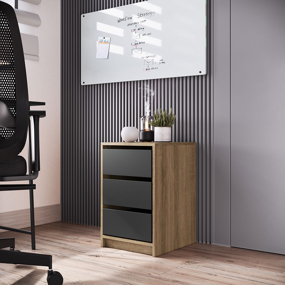 Gaveteiro para Escritório 3 Gavetas Mel - Imagem 4