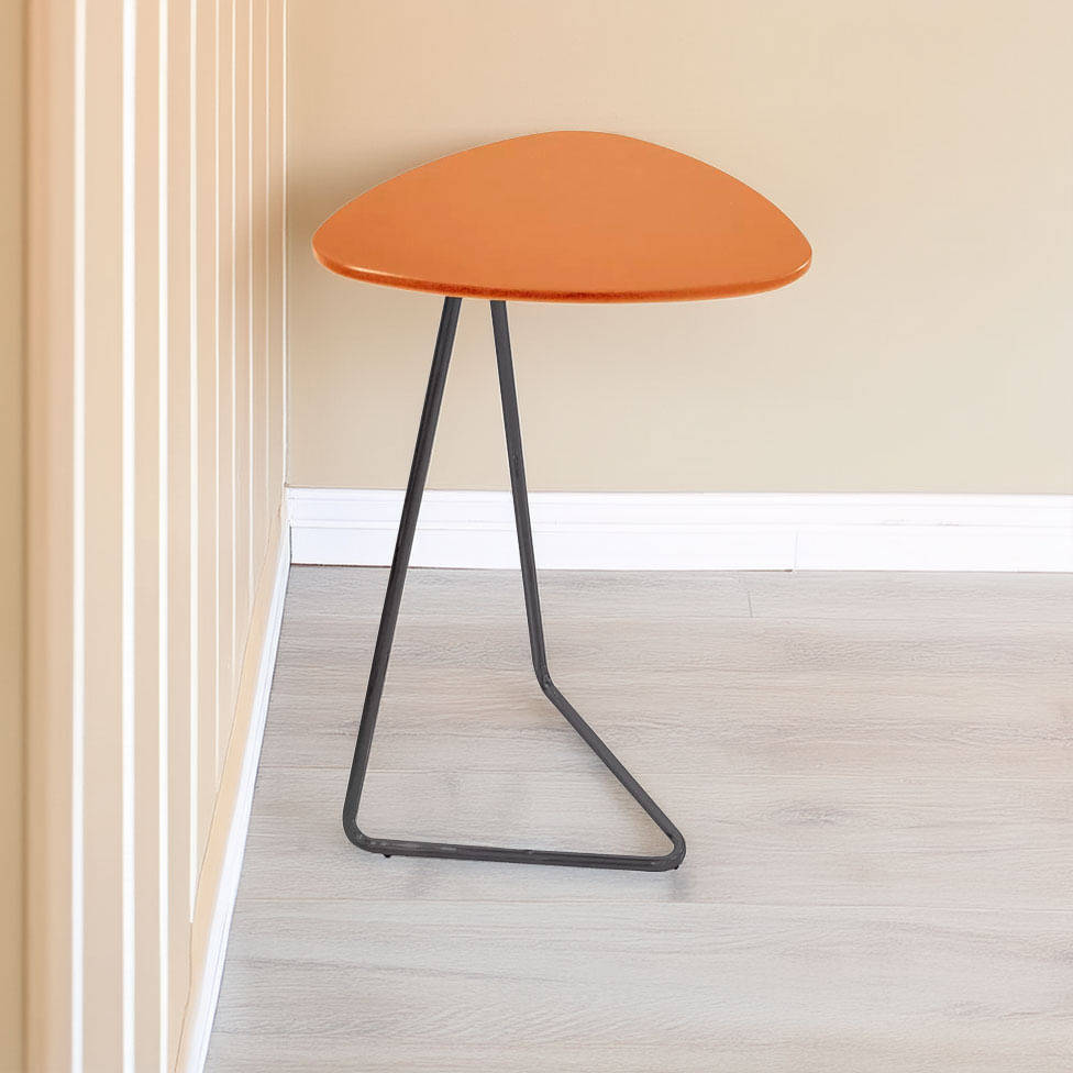 Mesa Lateral Folha Terracota Base Preta - Imagem 2