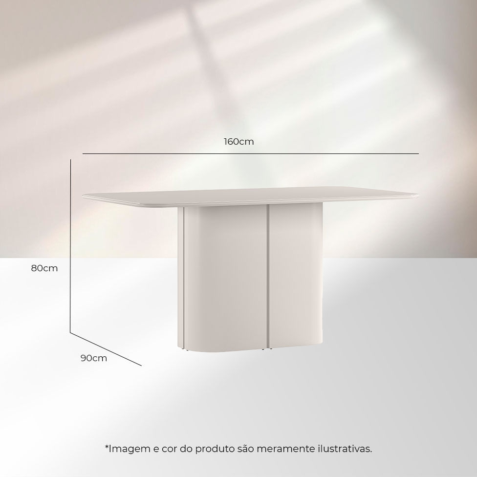 Mesa de Jantar Serena Off White 1,60m - Imagem 3
