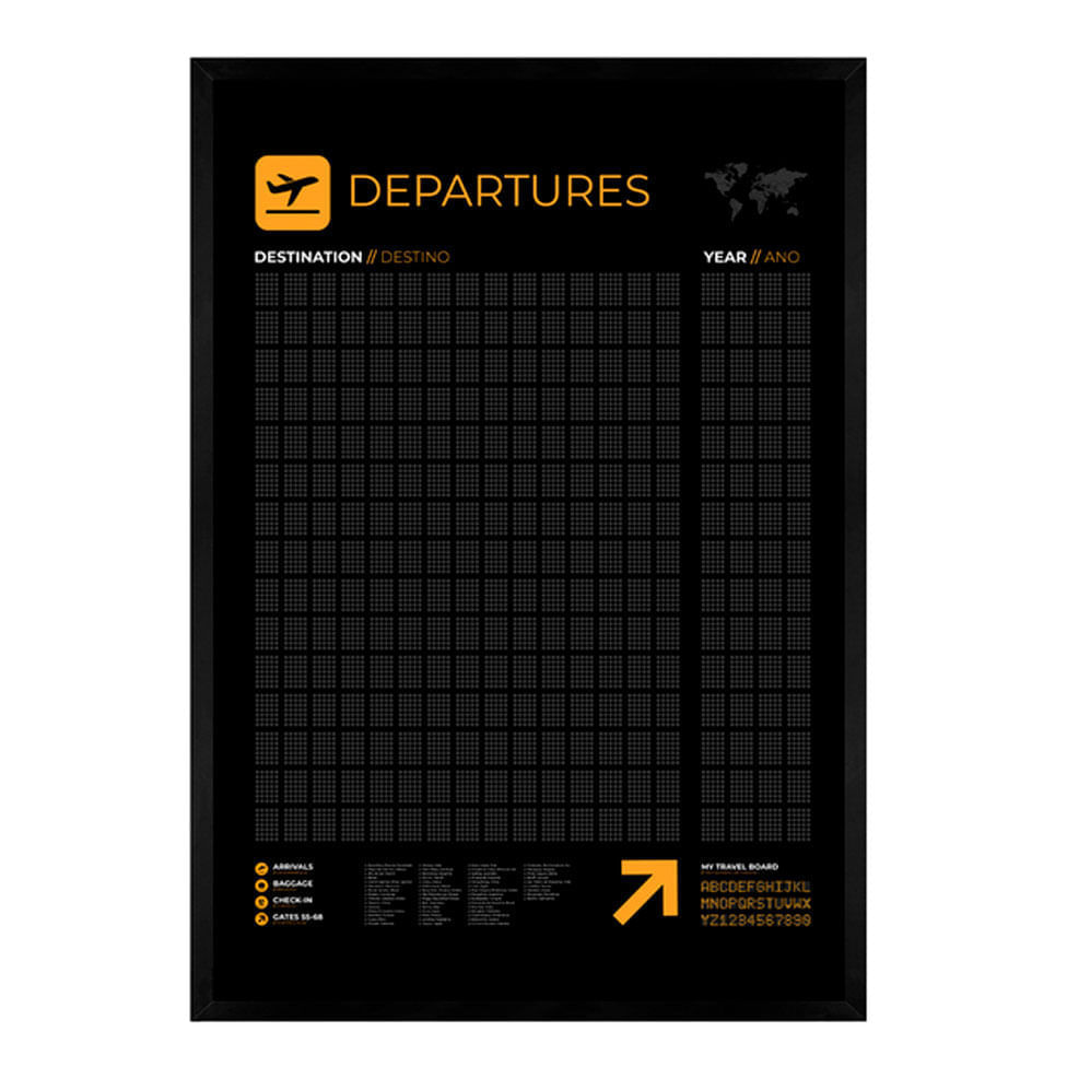 Quadro Raspadinha Departures Preto 60x90cm - Imagem 2