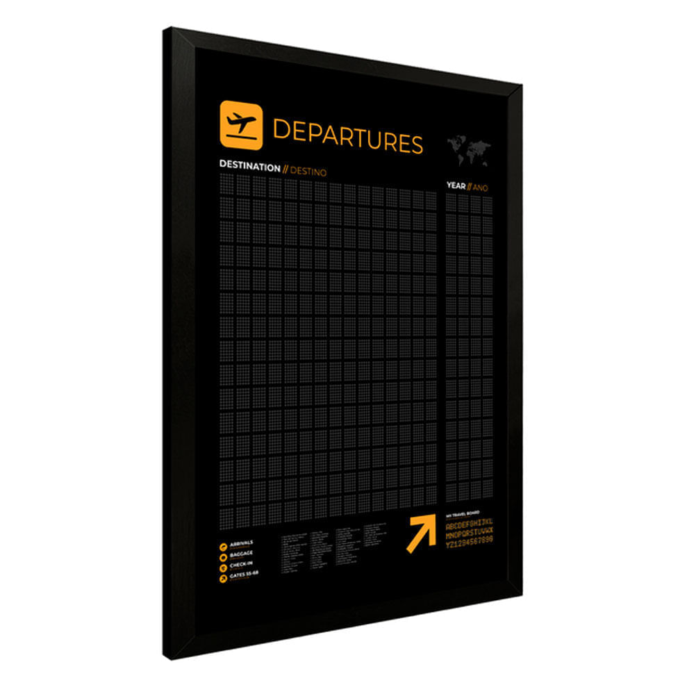 Quadro Raspadinha Departures Preto 60x90cm - Imagem 3