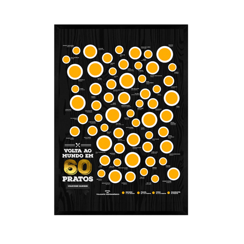 Quadro Raspadinha Top 60 Pratos Preto 70x50cm - Imagem 2