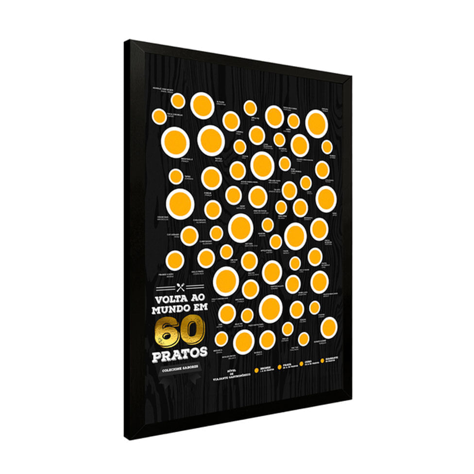 Quadro Raspadinha Top 60 Pratos Preto 70x50cm - Imagem 3