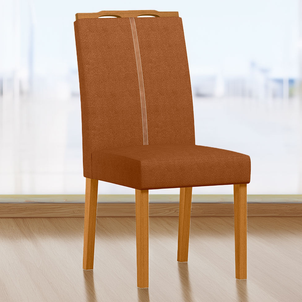 Cadeira Serena em Boucle Laranja com Base Ype - Imagem 2