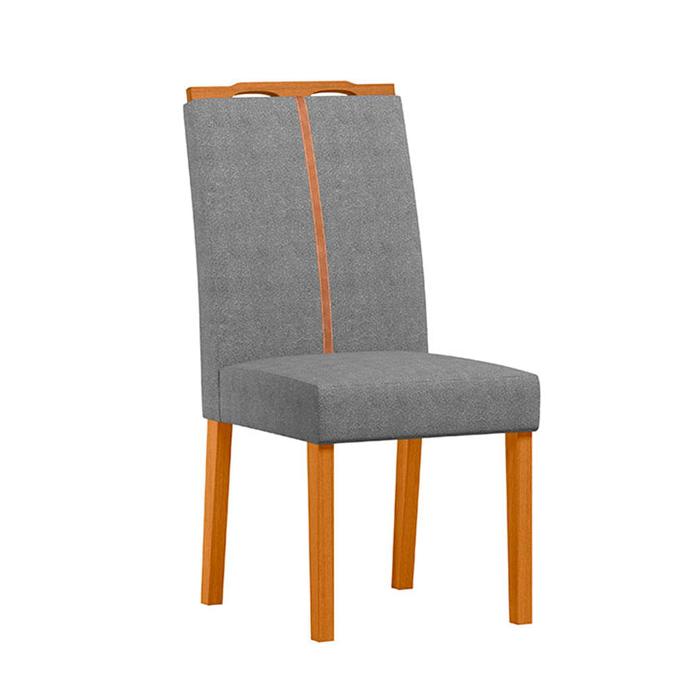 Cadeira Serena em Boucle Cinza com Base Ype