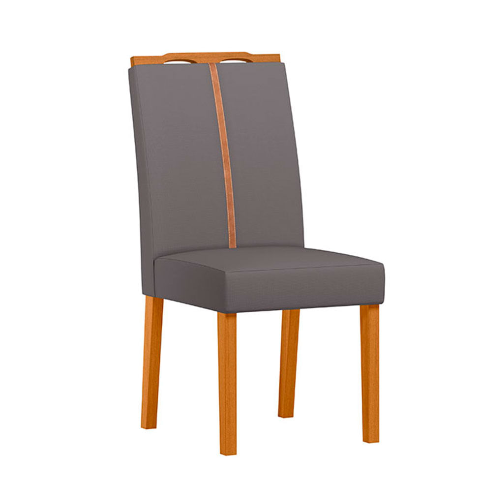 Cadeira Serena em Veludo Cinza com Base Ype