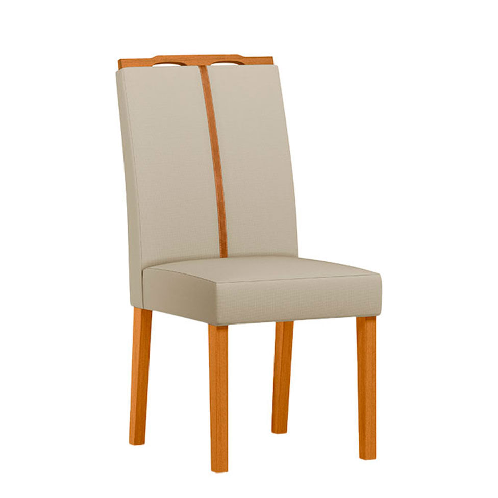 Cadeira Serena em Veludo Bege com Base Ype