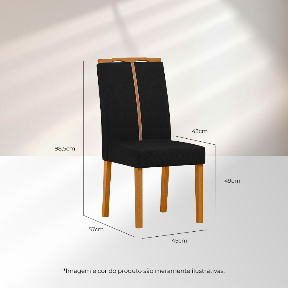 Cadeira Serena em Veludo Preto com Base Ype - Imagem 3