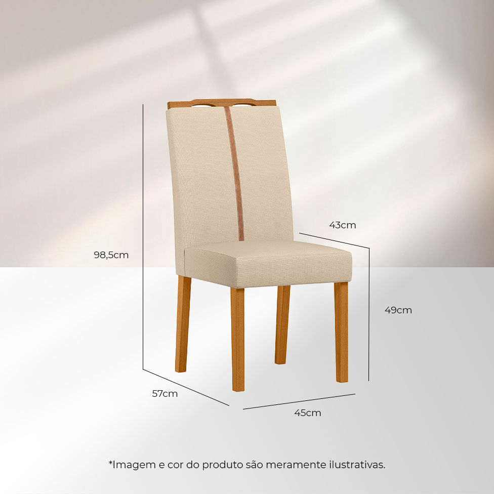 Cadeira Serena em Linho Palha com Base Ype - Imagem 3