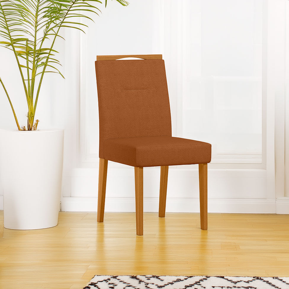 Cadeira Lectus em Boucle Laranja com Base Ype - Imagem 2