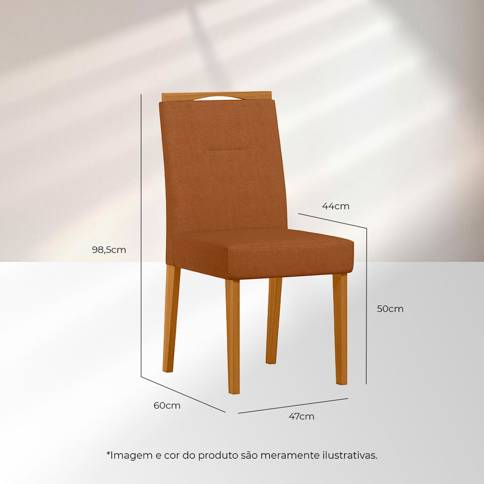 Cadeira Lectus em Boucle Laranja com Base Ype - Imagem 3