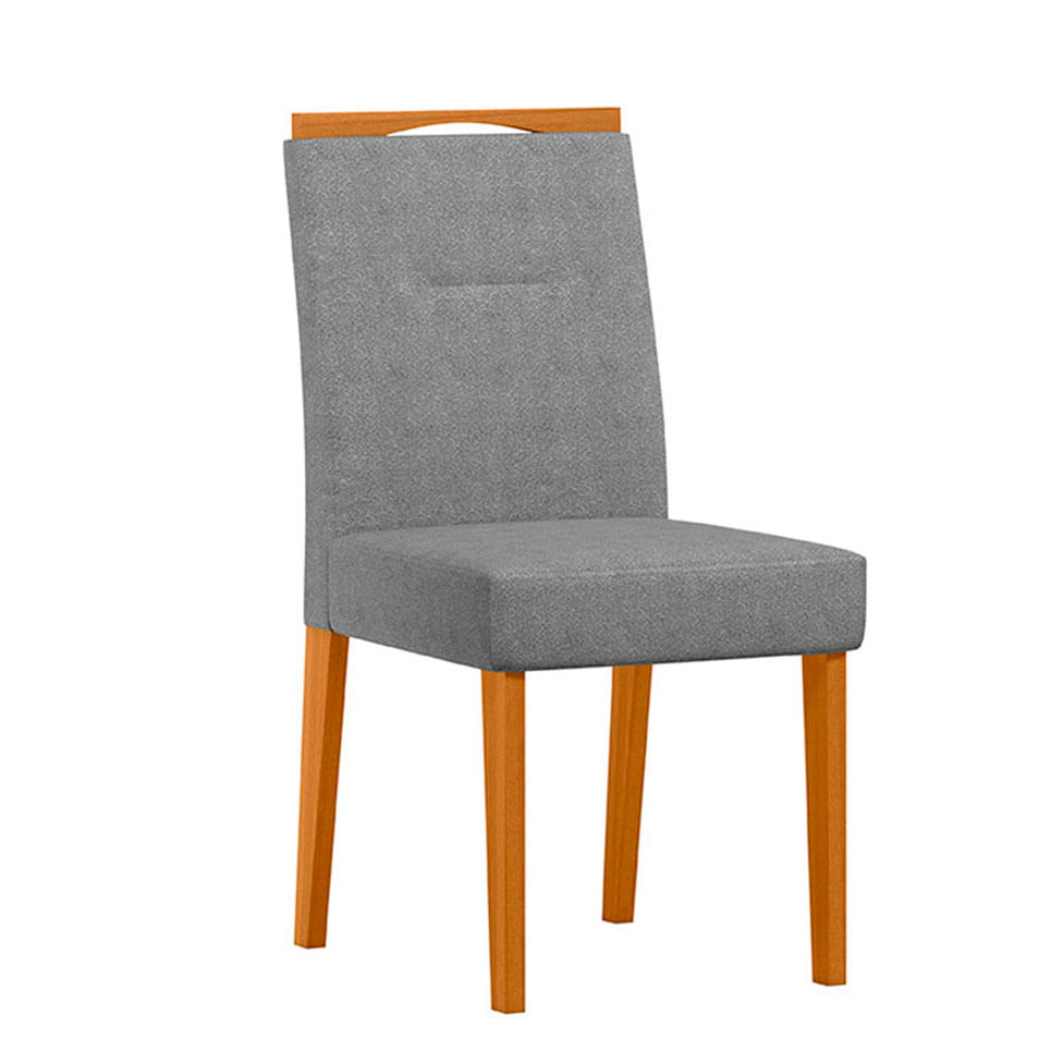 Cadeira Lectus em Boucle Cinza com Base Ype