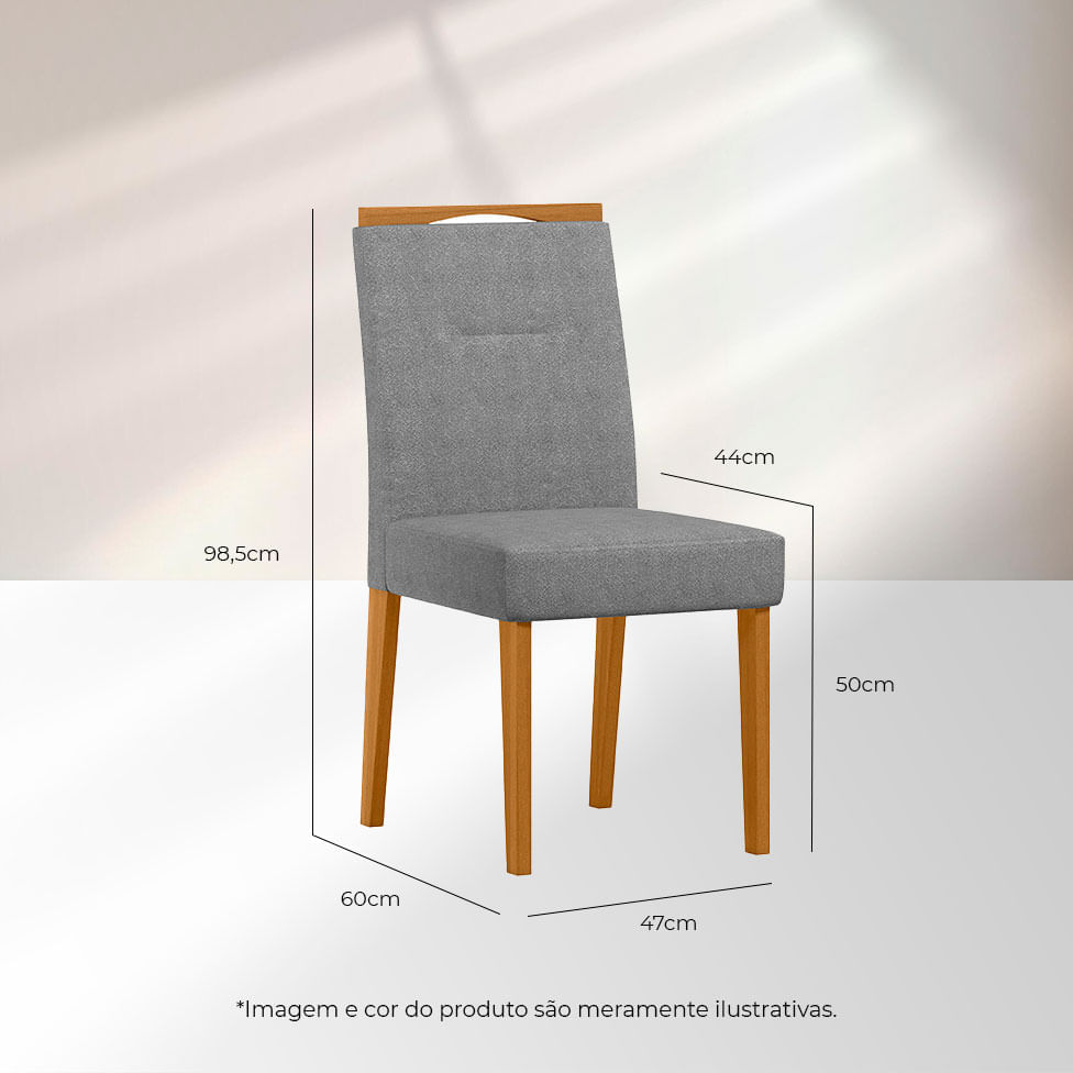 Cadeira Lectus em Boucle Cinza com Base Ype - Imagem 3
