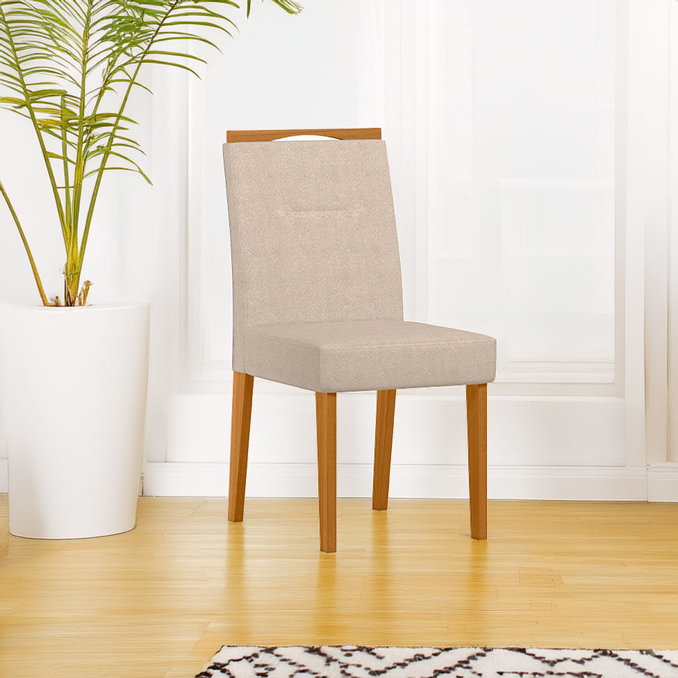 Cadeira Lectus em Boucle Gelo com Base Ype - Imagem 2