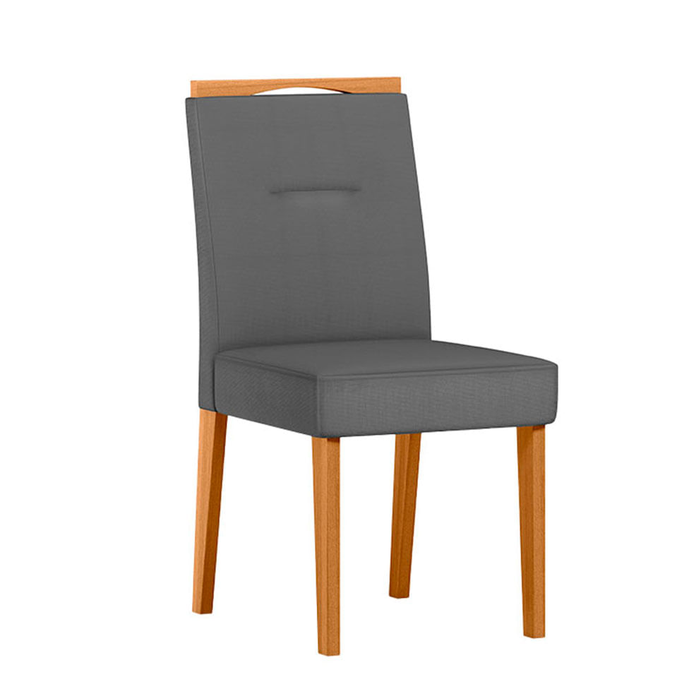 Cadeira Lectus em Veludo Cinza com Base Ype