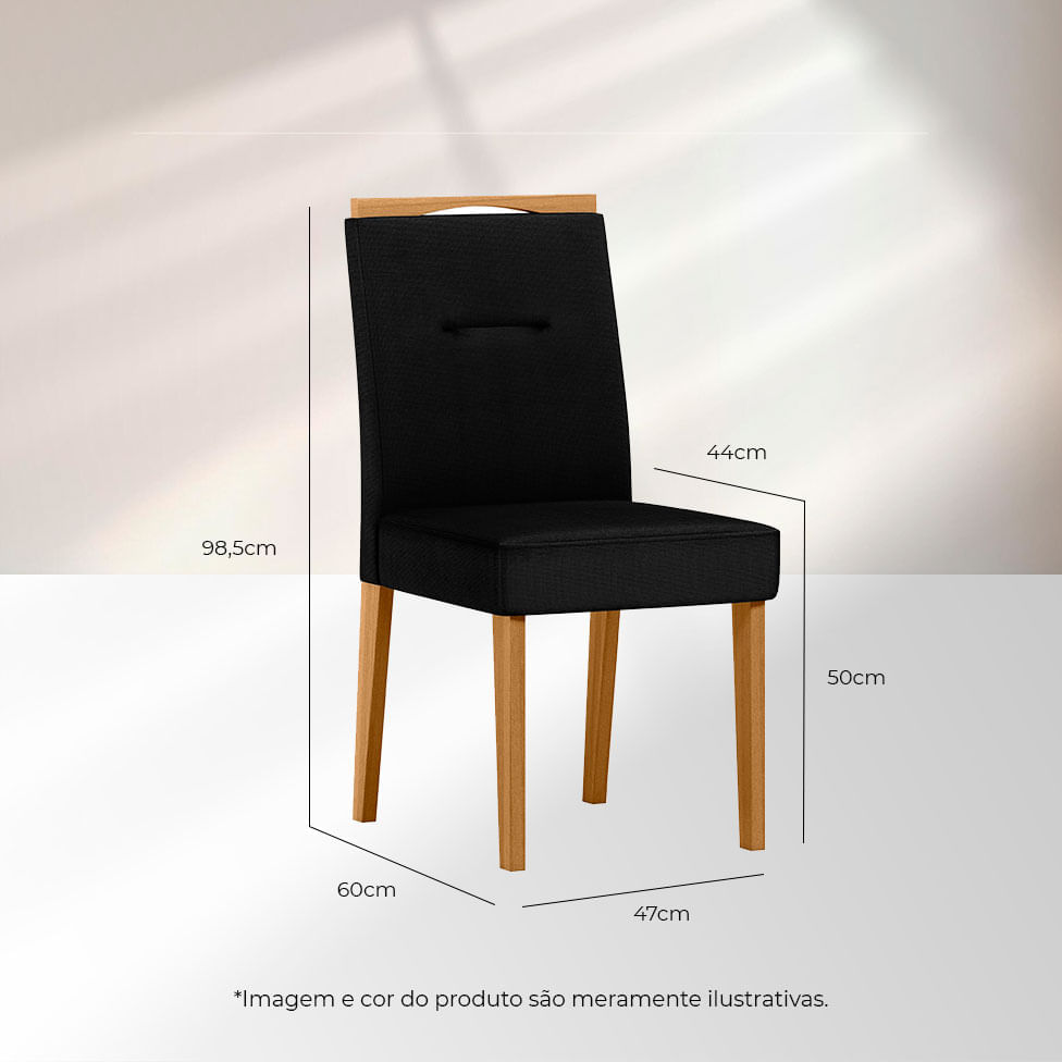 Cadeira Lectus em Veludo Preto com Base Ype - Imagem 3