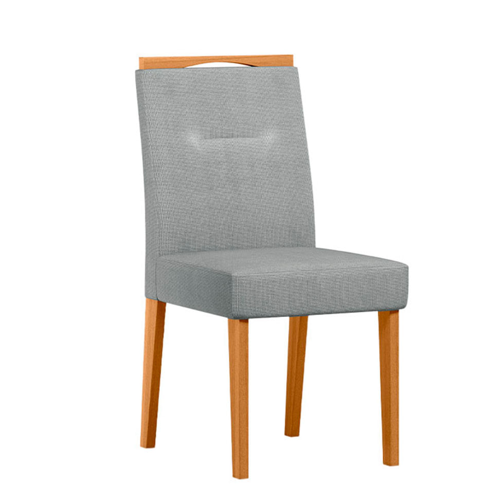 Cadeira Lectus em Linho Cinza com Base Ype