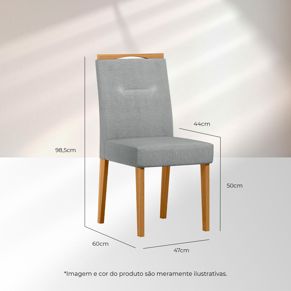 Cadeira Lectus em Linho Cinza com Base Ype - Imagem 3