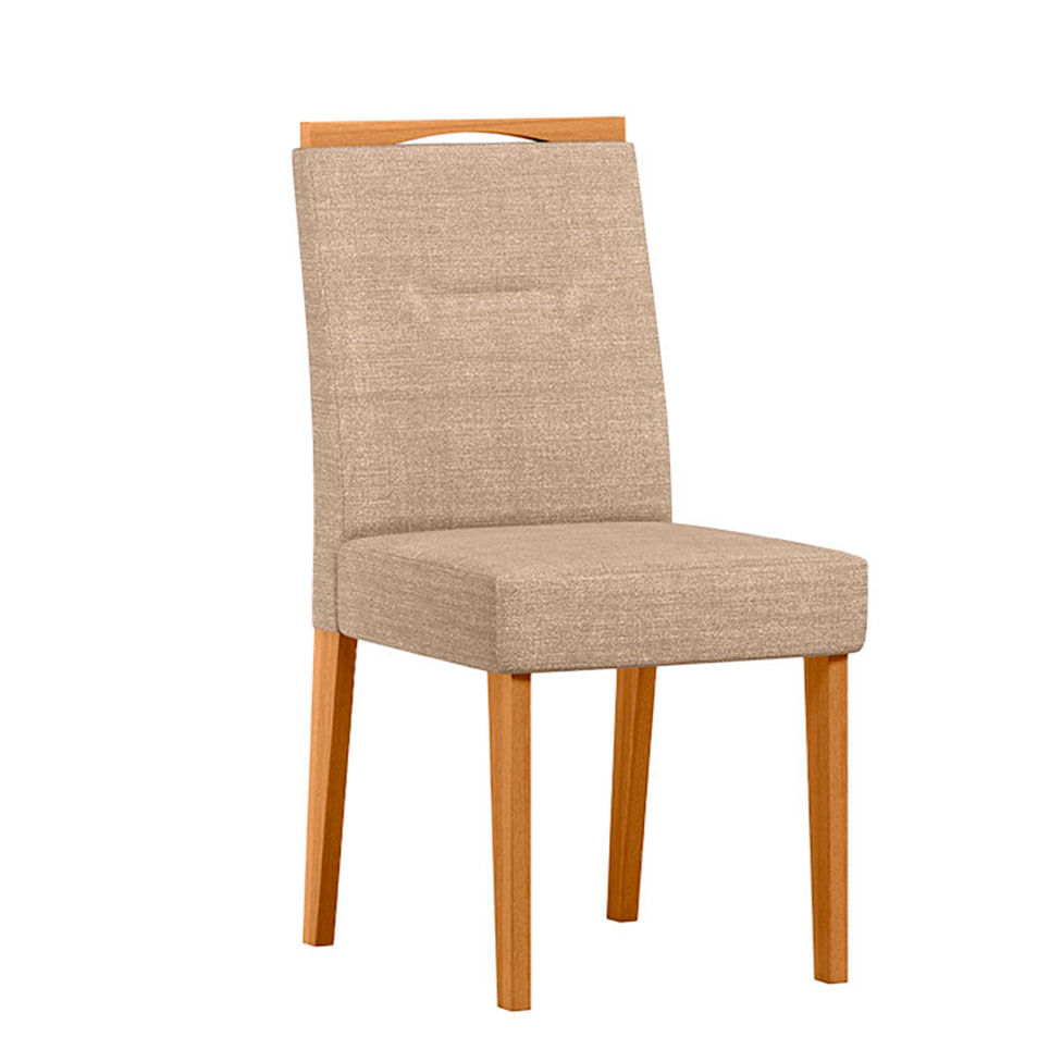 Cadeira Lectus em Linho Areia com Base Ype