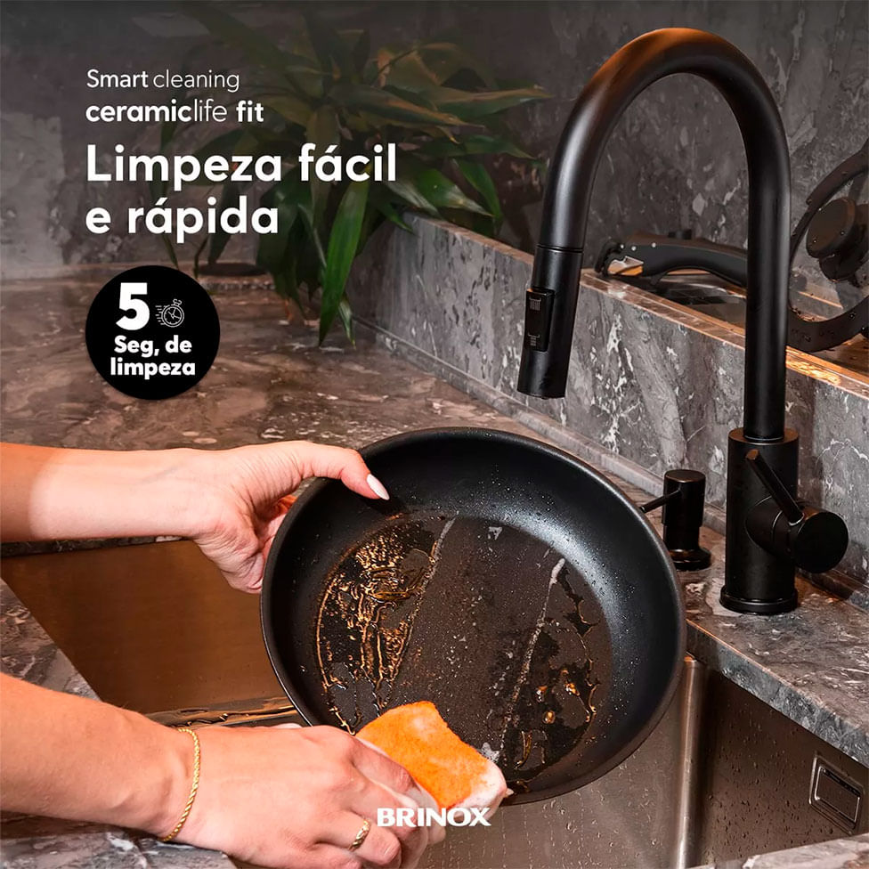 Jogo de Panelas Ceramic Life 10 Peças Cor Preto - Imagem 5