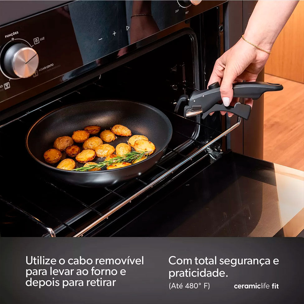 Jogo de Panelas Ceramic Life 10 Peças Cor Preto - Imagem 7