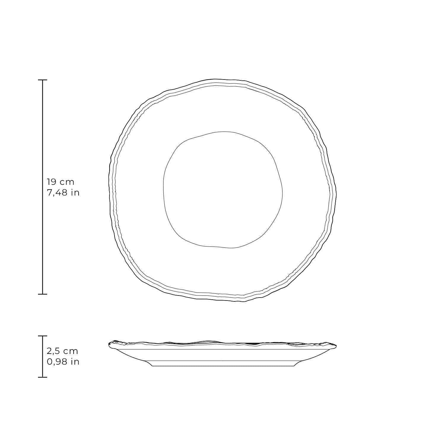 Conjunto com 4 Pratos de Sobremesa Orgânico Eco Atlântica Ø19cm - Imagem 8