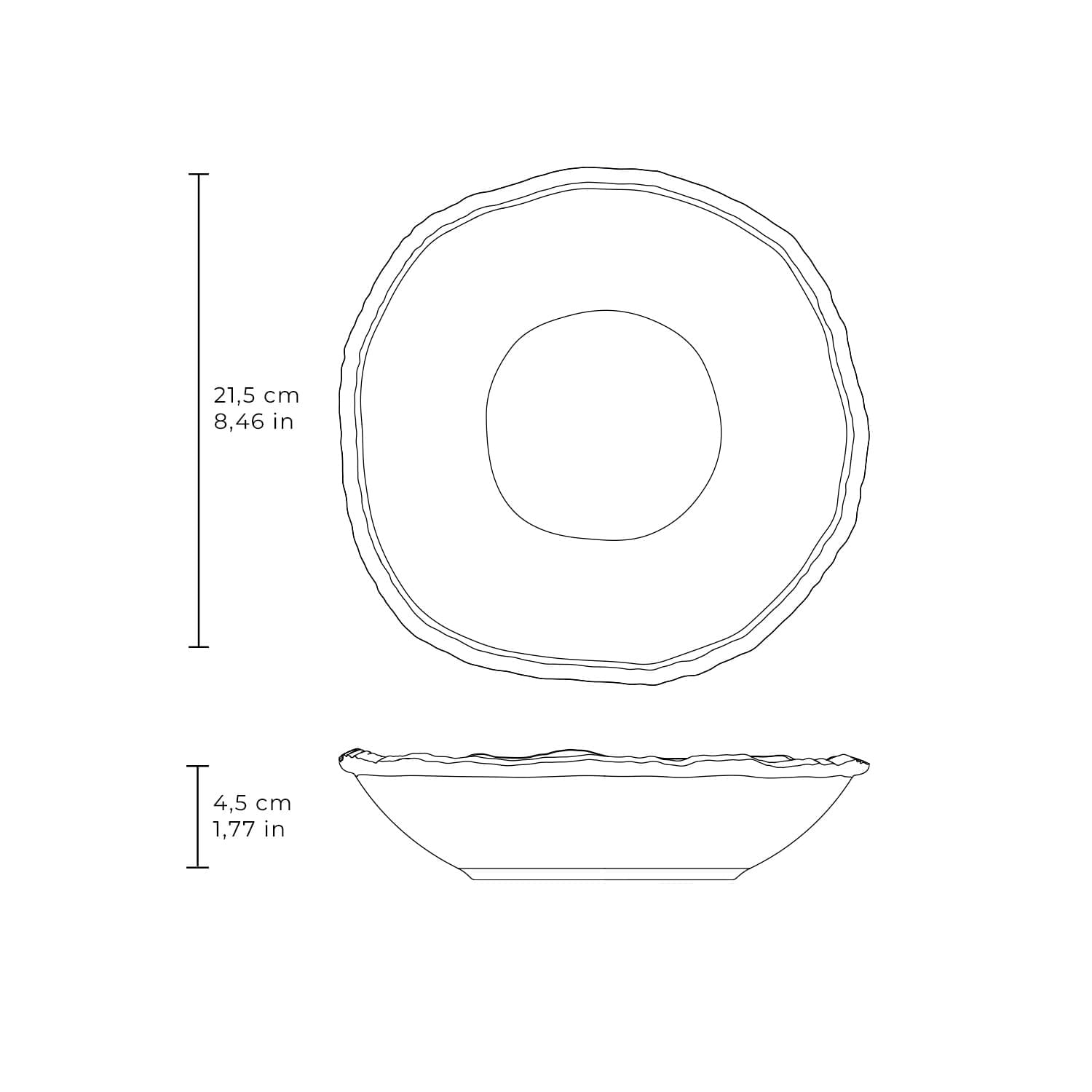 Conjunto com 4 Pratos Fundo Orgânico Eco Atlântica Ø21,5cm - Imagem 5