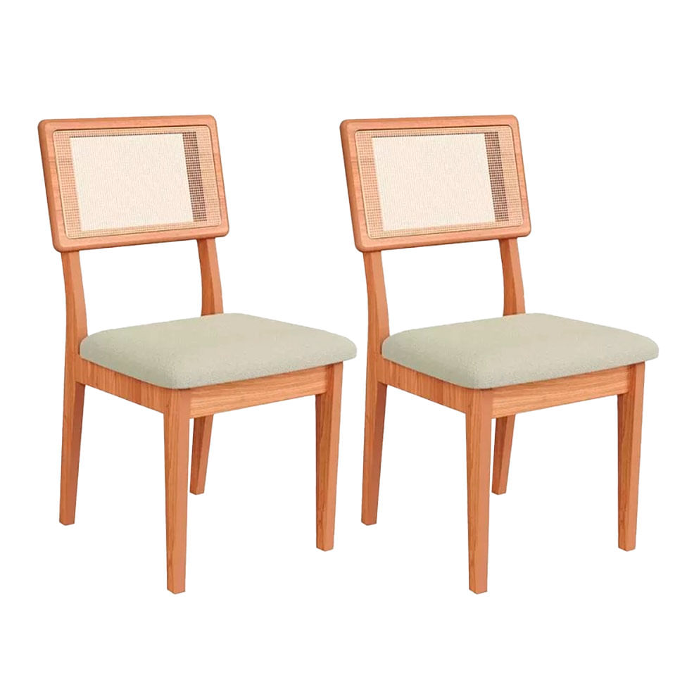 Conjunto 2 Cadeiras Gabi Bege Claro