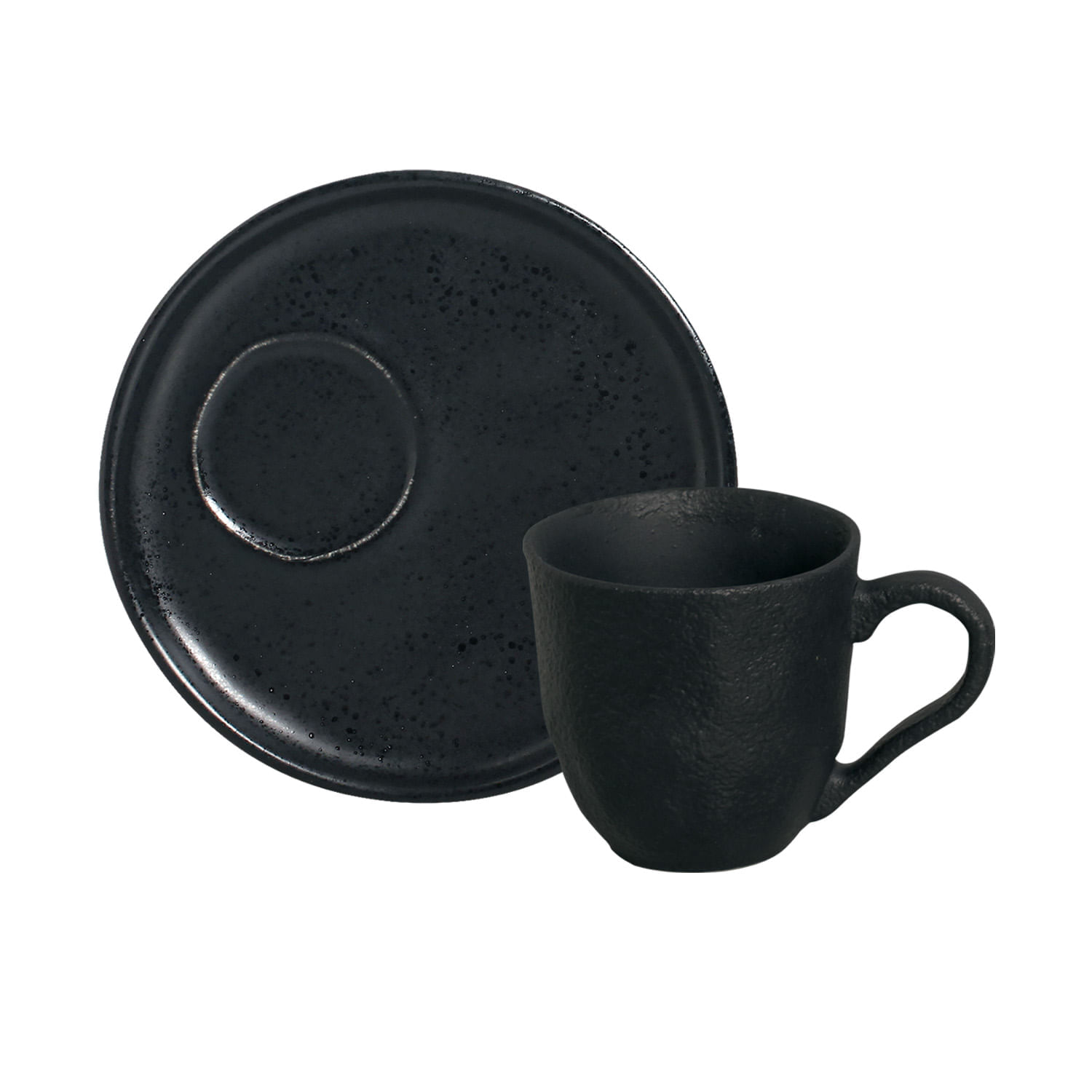 Conjunto com 6 Xícaras De Chá Orgânico 170ml com 6 Pires Descentralizado Eclipse