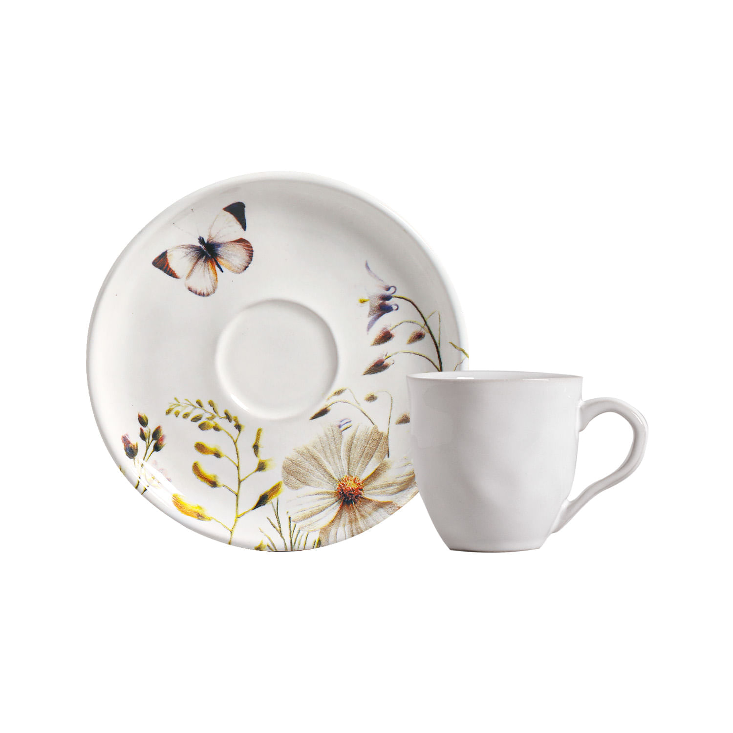 Conjunto com 6 Xícaras De Café com 6 Pires Bio Encanto