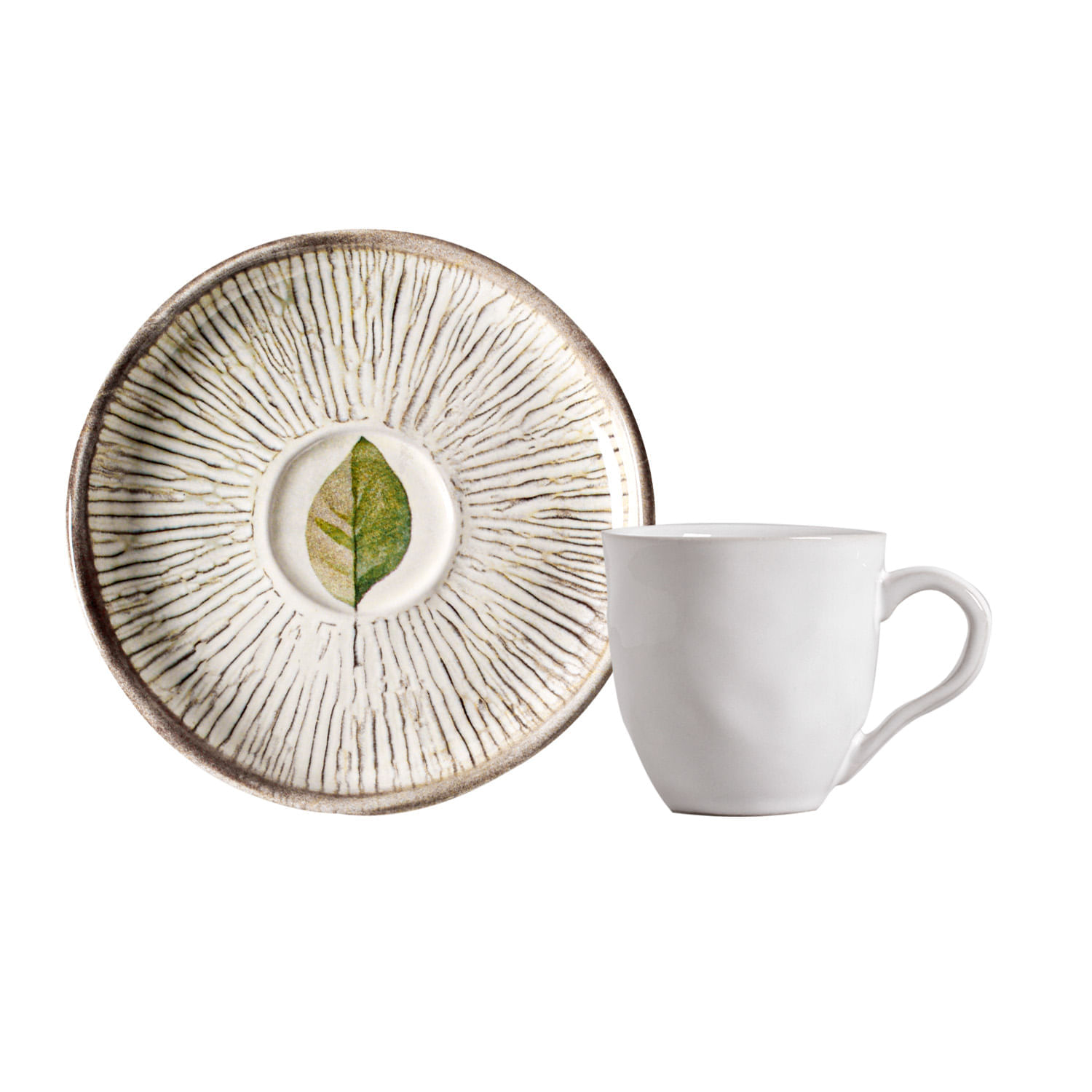 Conjunto com 6 Xícaras De Café com 6 Pires Bio Evergreen