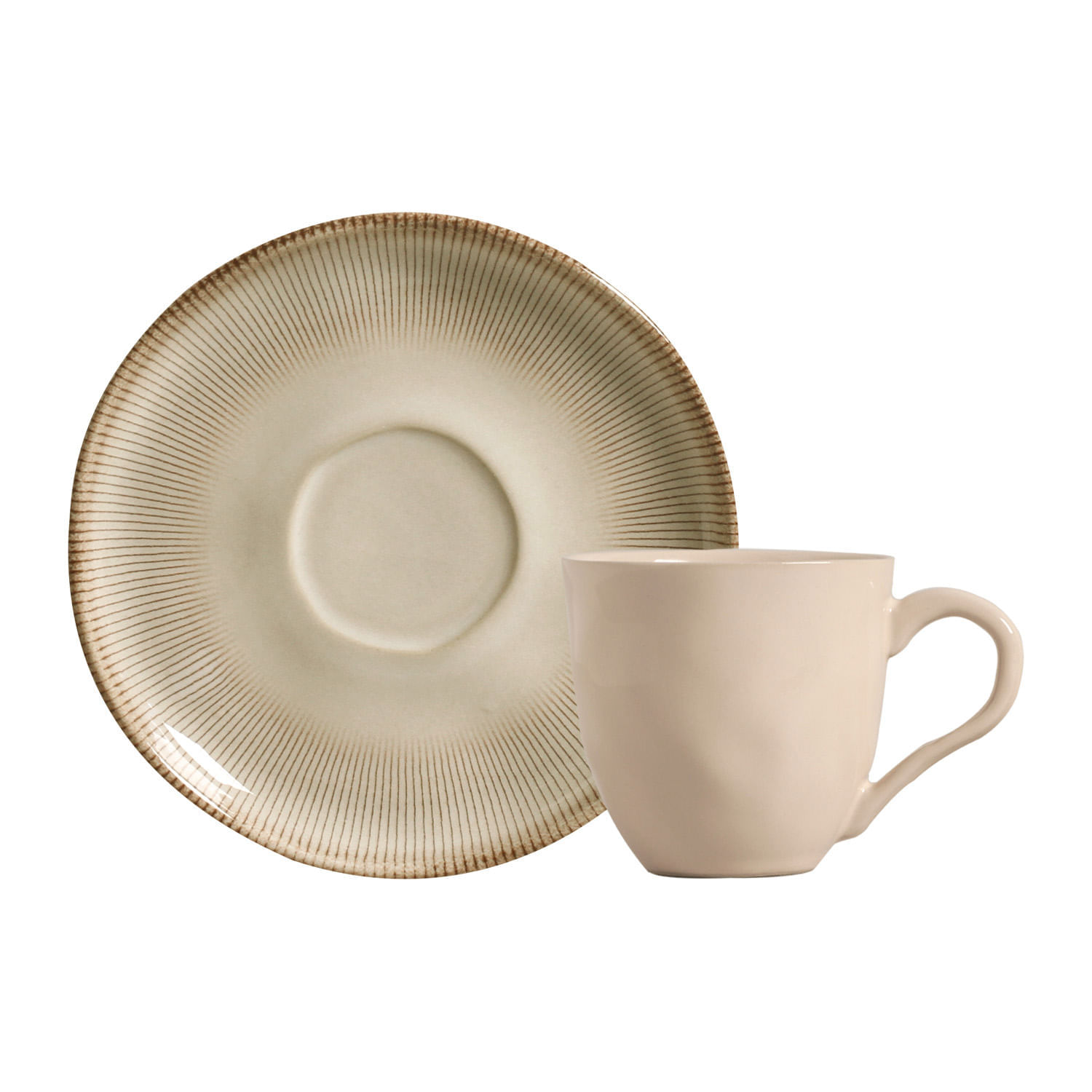 Conjunto com 6 Xícaras De Chá Orgânico 170ml com 6 Pires Bio Raio