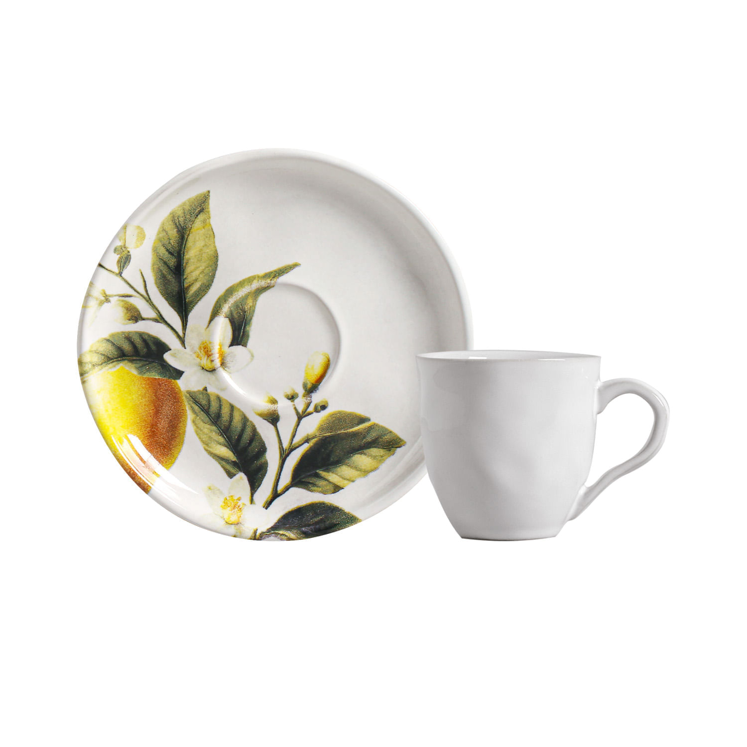 Conjunto com 6 Xícaras De Café com 6 Pires Bio Limonata