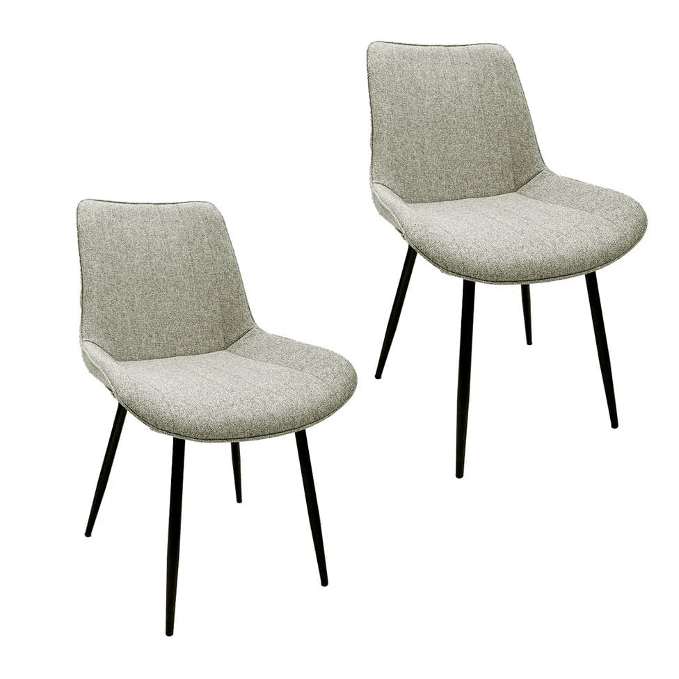 Conjunto com 2 Cadeiras Matera Cinza