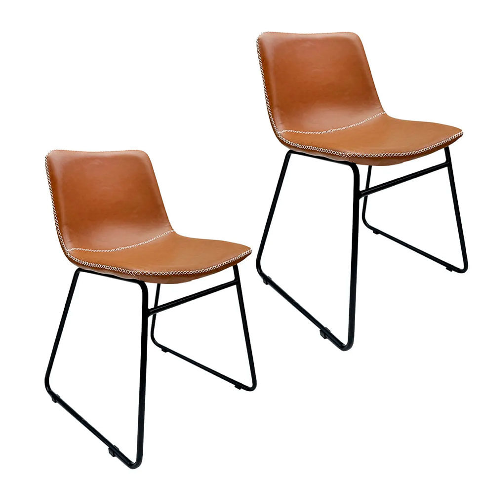 Conjunto com 2 Cadeiras Catanea Marrom
