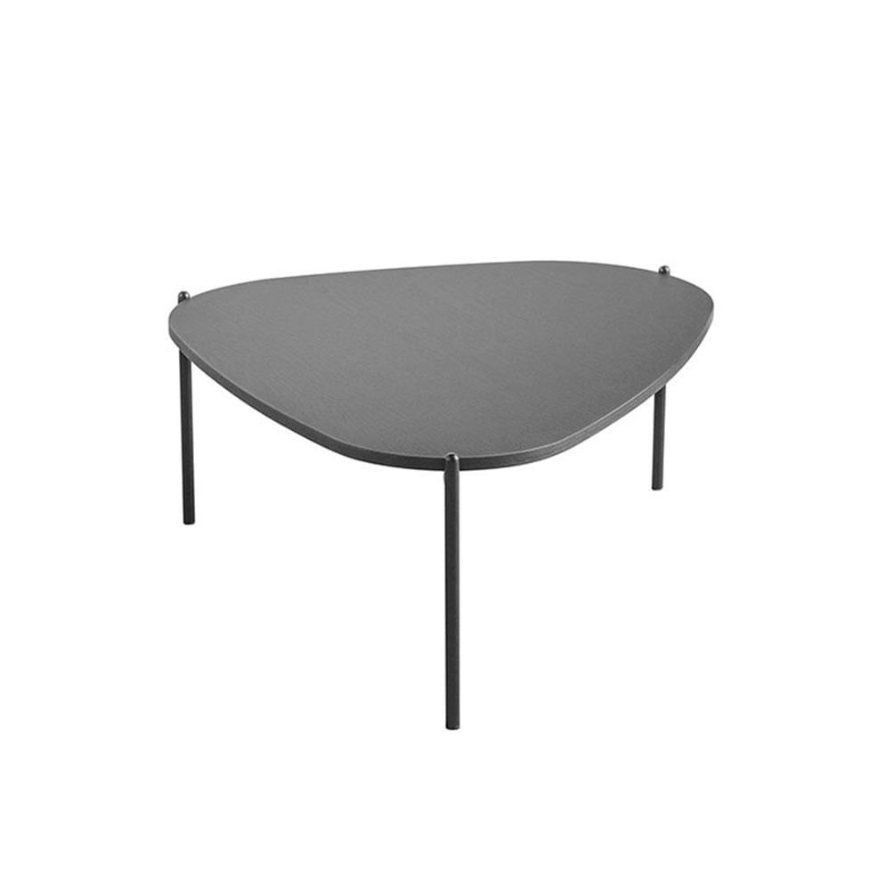 Mesa de Centro Triangular Orgânica Pé em Aço Nero e Preta 77x70cm - Imagem 2