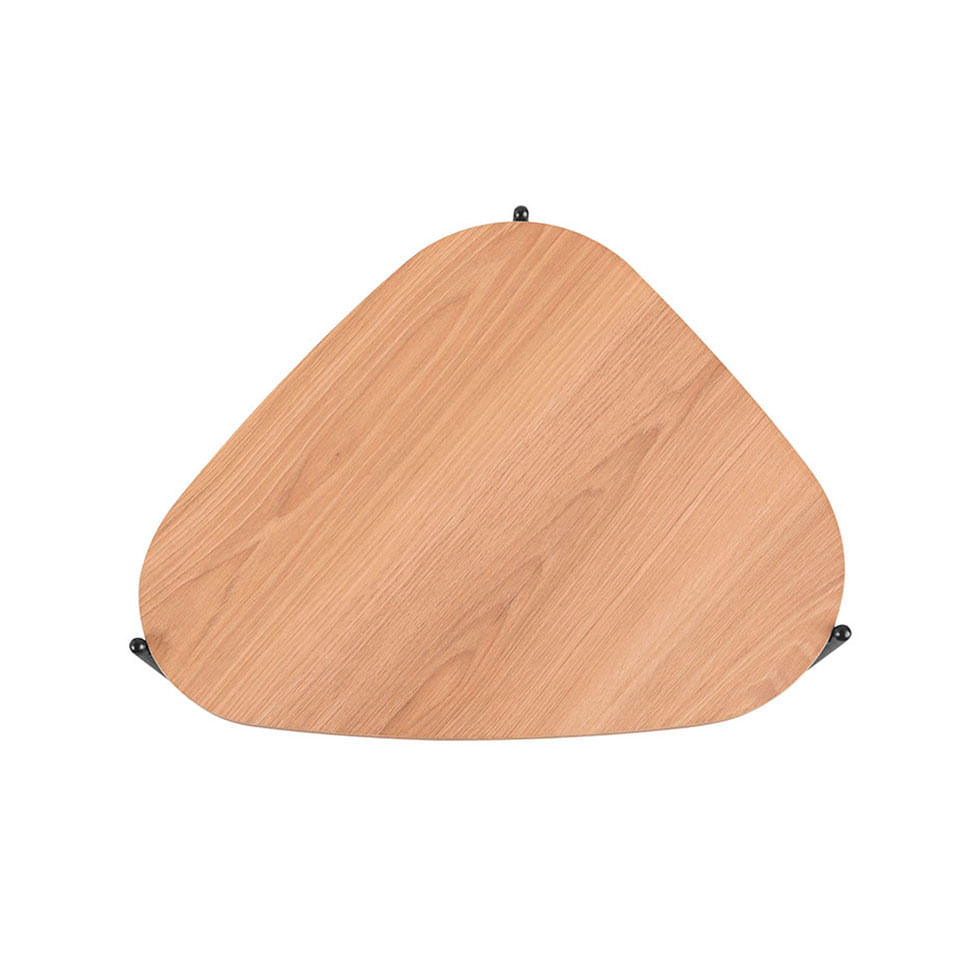 Mesa de Centro Triangular Orgânica Pé em Aço Hanover e Preta 59x55cm - Imagem 2