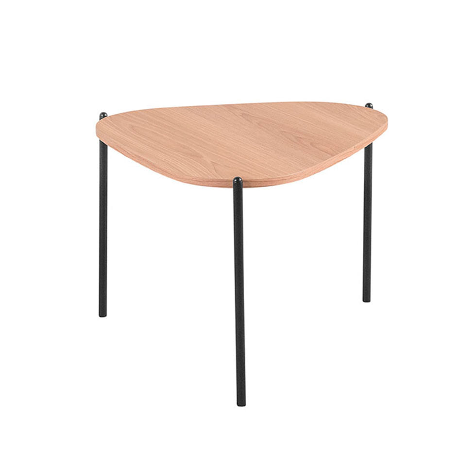 Mesa de Centro Triangular Orgânica Pé em Aço Hanover e Preta 59x55cm - Imagem 3