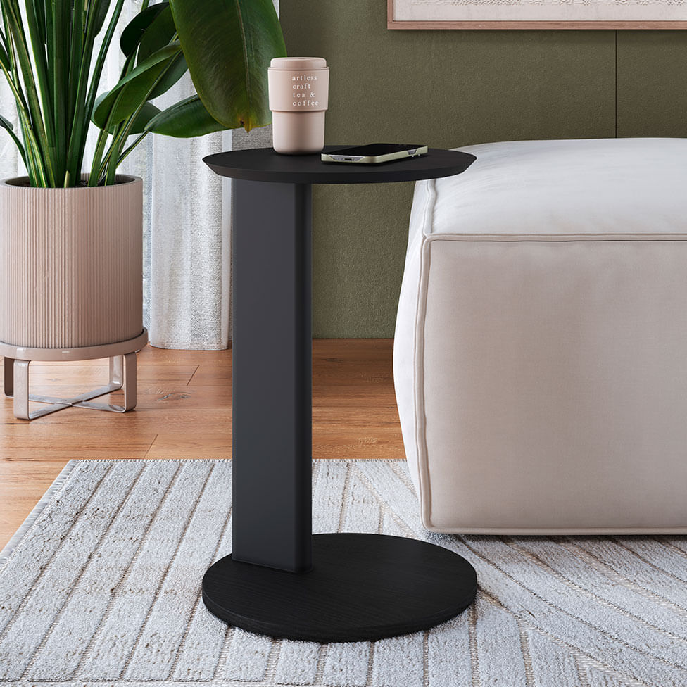Mesa Lateral Orgânica Chanfrada Nero e Preta - Imagem 4