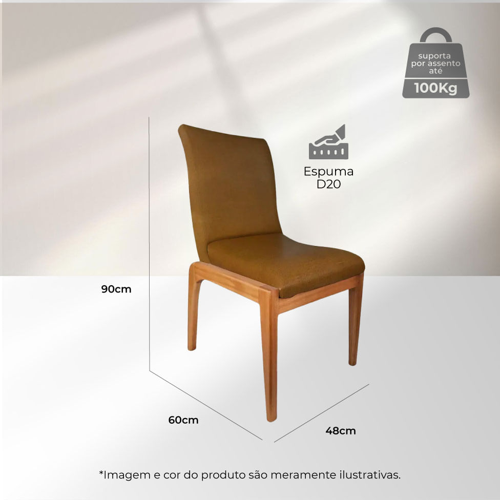 Cadeira Delta em Corino Marrim Base Castanho - Imagem 4