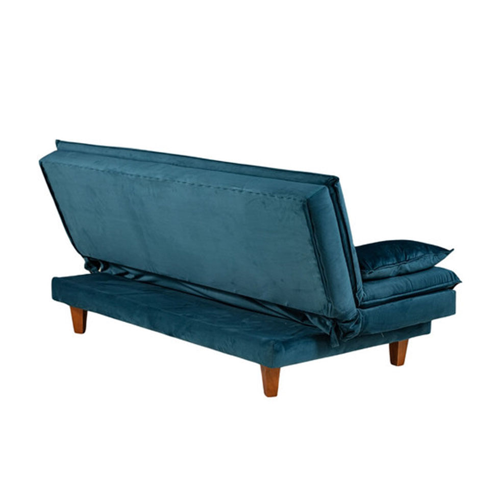 Sofá Cama Mooca em Veludo Azul 1,95m - Imagem 3